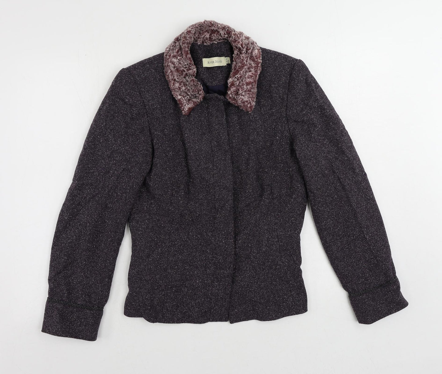 River Island Womens Purple Jacket Blazer Size 10 Button
