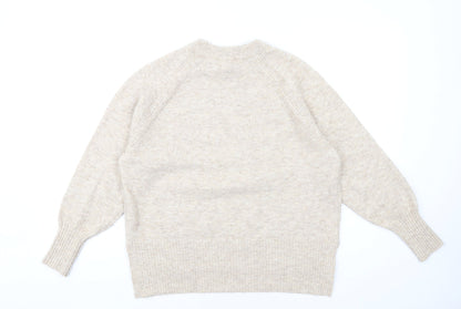 River Island Womens Beige Crew Neck Polyester Pullover Jumper Size S