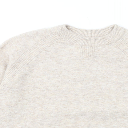 River Island Womens Beige Crew Neck Polyester Pullover Jumper Size S