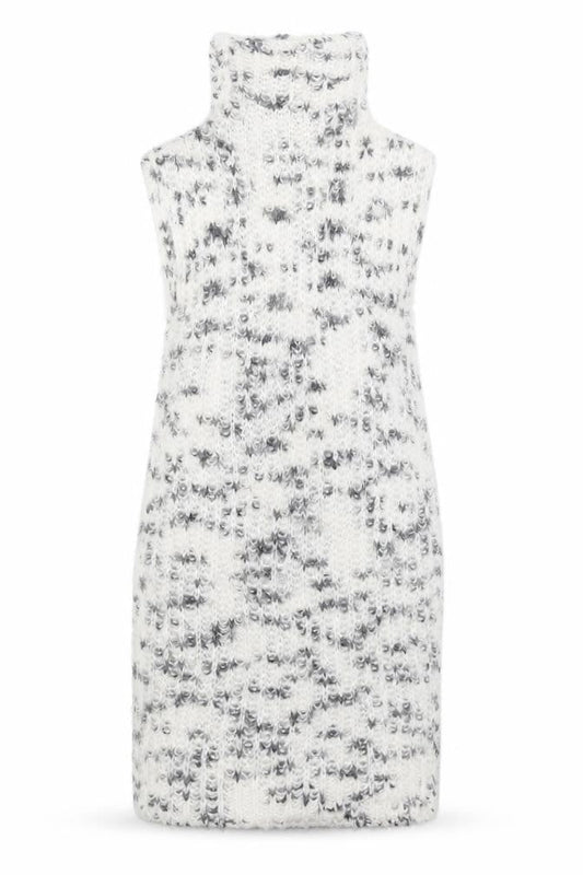 Zara Womens White Polyamide Jumper Dress Size L High Neck Pullover