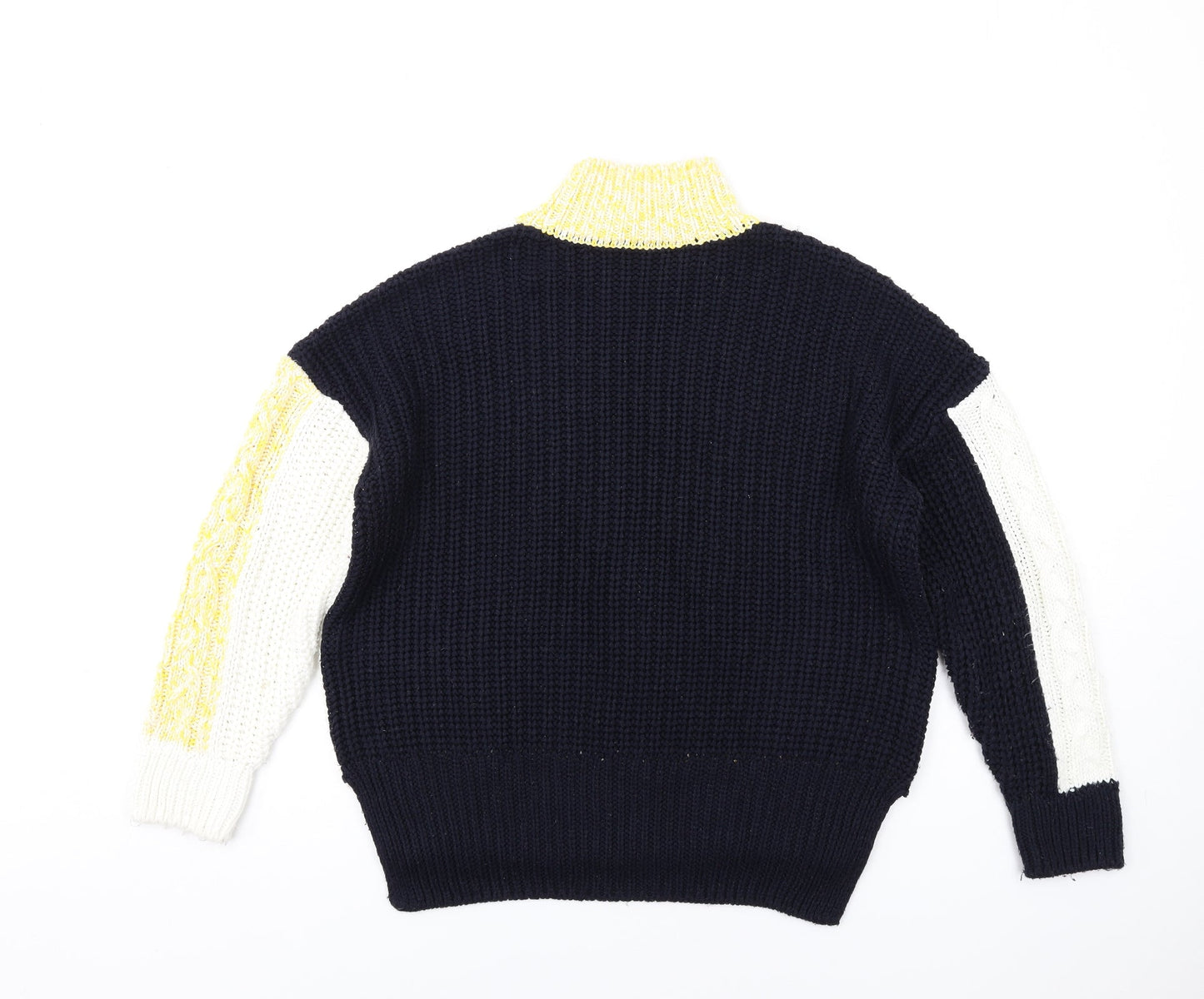 Marks and Spencer Womens Multicoloured High Neck Acrylic Pullover Jumper Size M