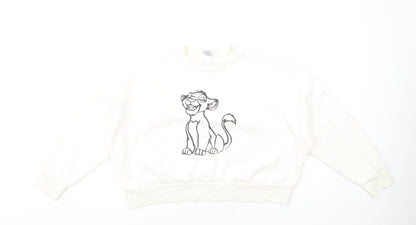 Preloved Disney Womens Ivory Cotton Pullover Sweatshirt Size M Pullover - The Lion King - Front