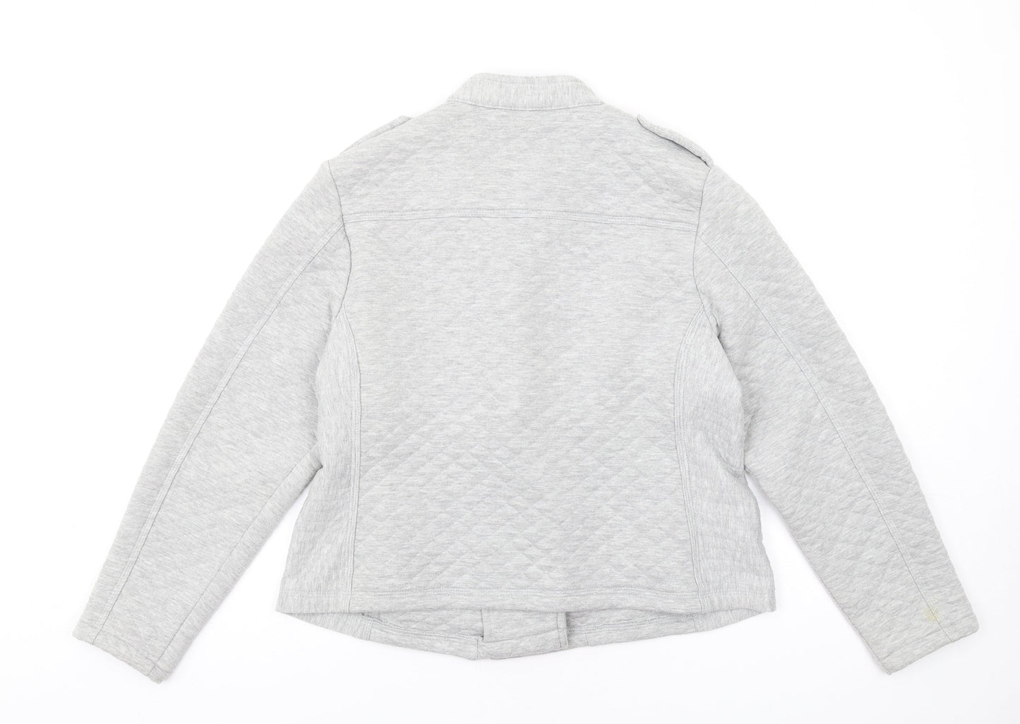 Indigo Womens Grey Quilted Jacket Size 18 Zip