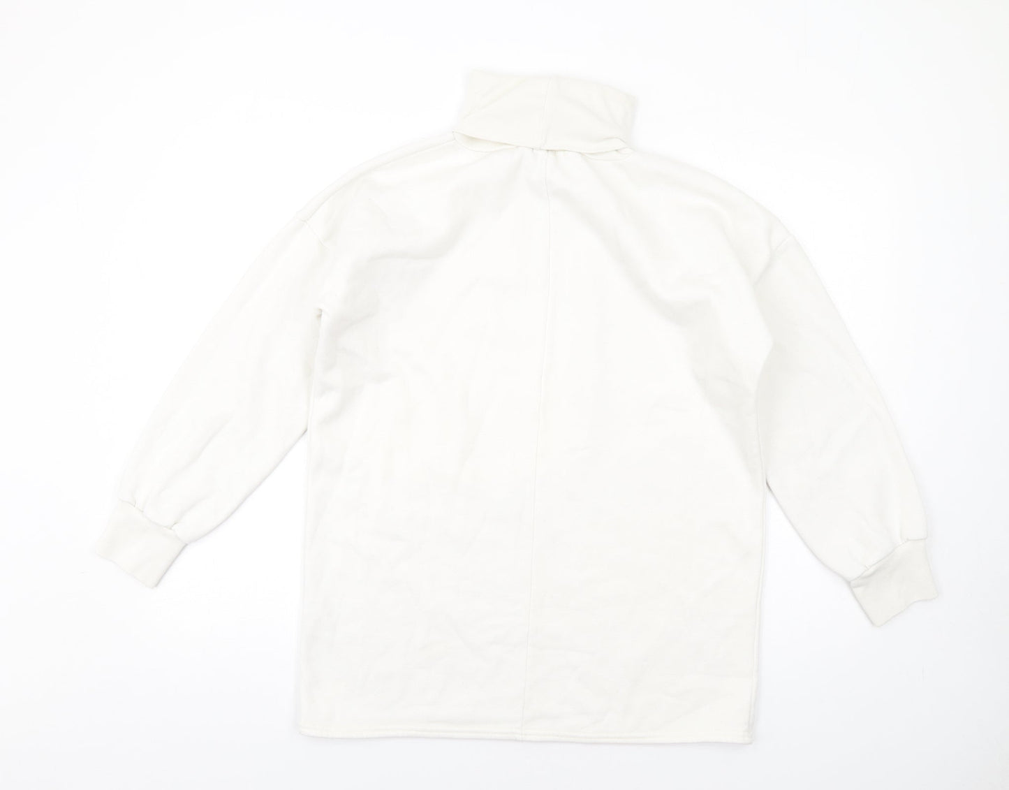 PRETTYLITTLETHING Womens White Polyester Pullover Sweatshirt Size 6 Pullover
