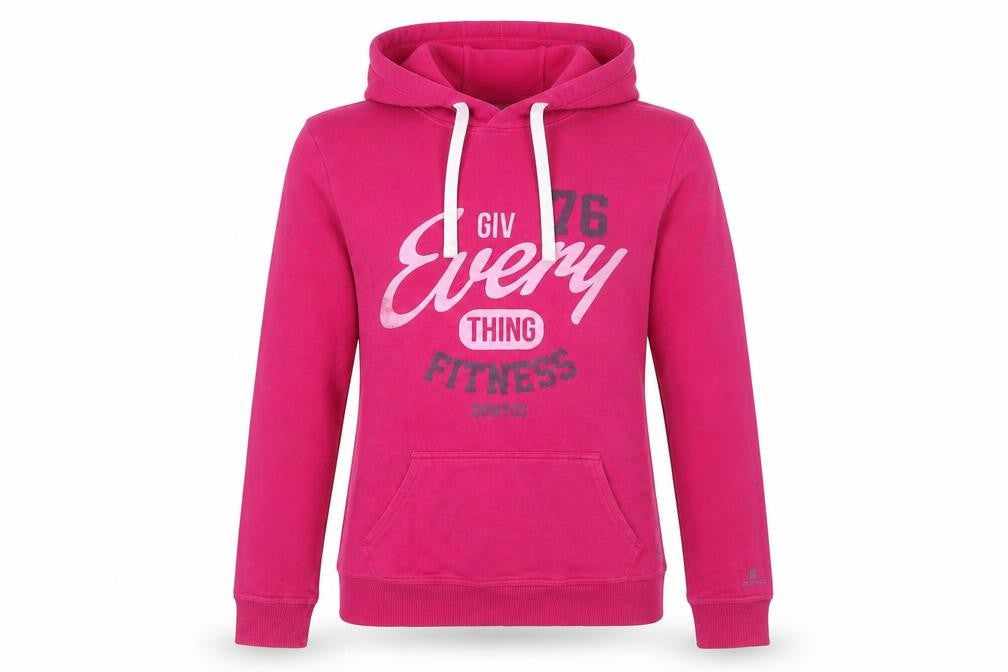 DECATHLON Womens Pink Cotton Pullover Hoodie Size M Pullover