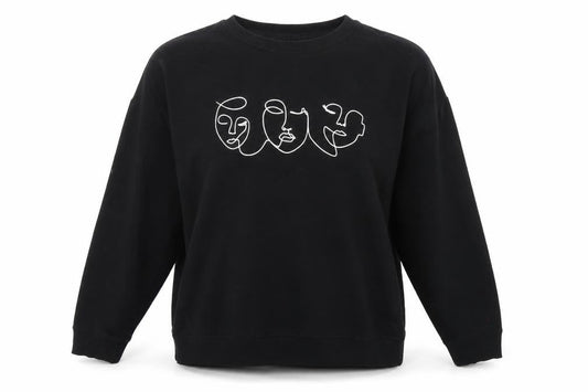 New Look Womens Black Cotton Pullover Sweatshirt Size S Pullover