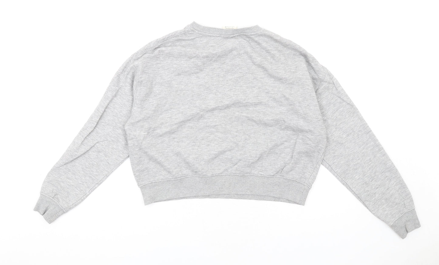 Pull&Bear Womens Grey Cotton Pullover Sweatshirt Size S Pullover