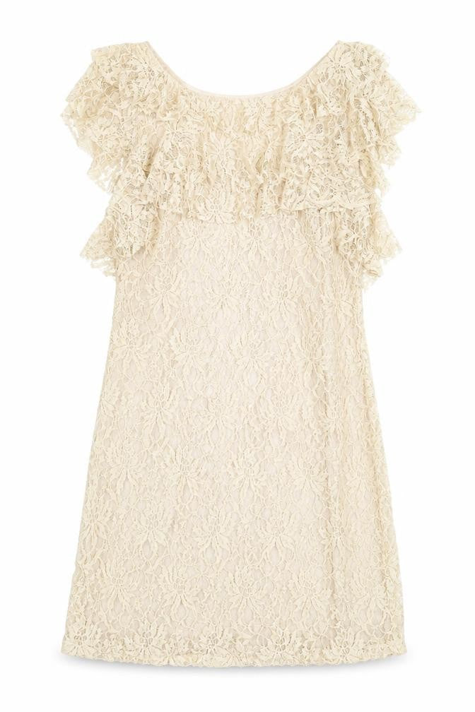 Lipsy Womens Beige Polyamide A-Line Size 10 Round Neck Zip
