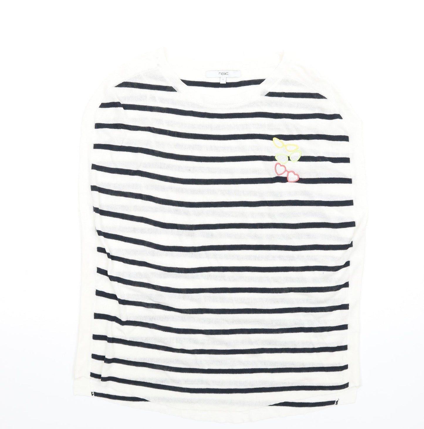 NEXT Womens Ivory Striped Acrylic Basic Tank Size S Round Neck