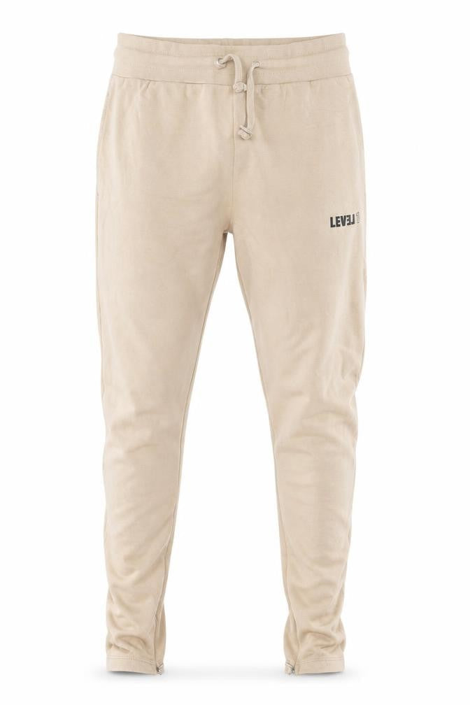 Level1 Mens Beige Cotton Jogger Trousers Size S L27 in Regular Drawstring
