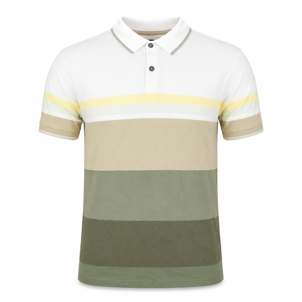 A.S.H Mens Multicoloured Spotted Cotton Polo Size M Collared Button
