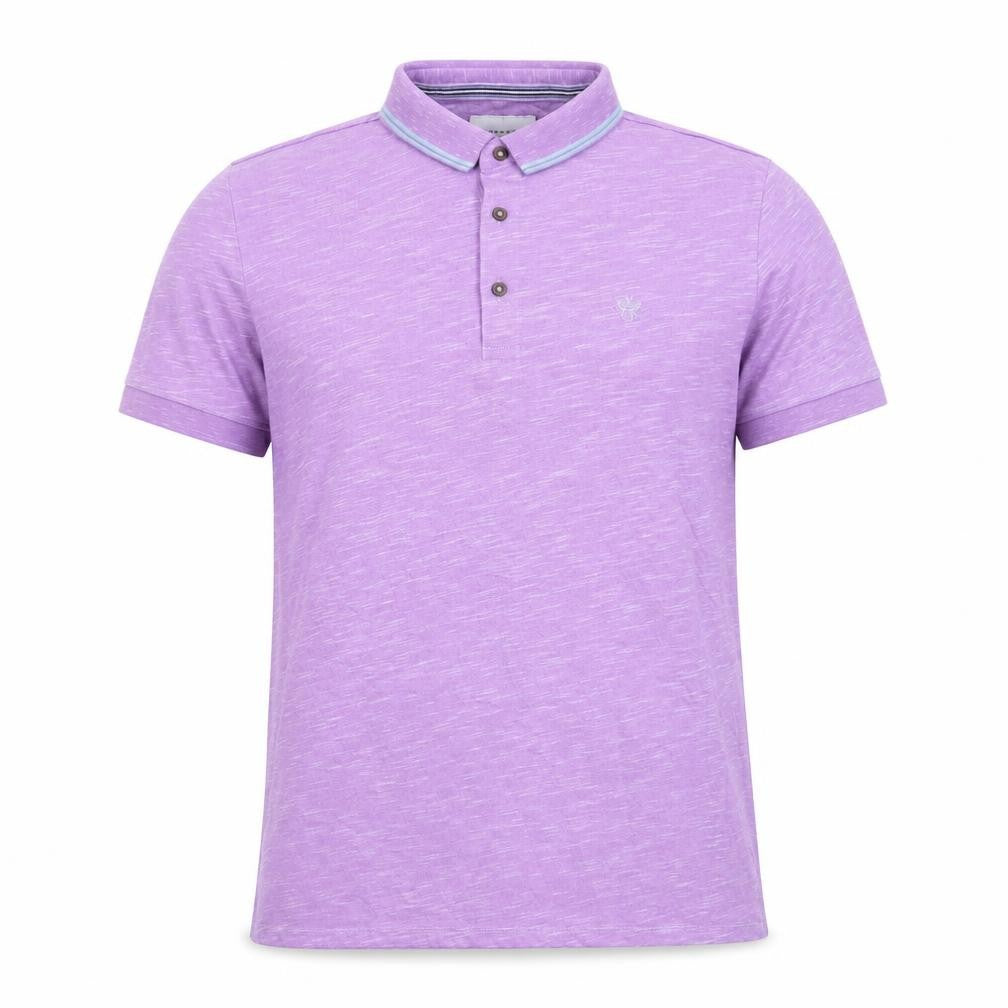 Devred Mens Purple Polyester Polo Size M Collared Button - Logo, Embroidered