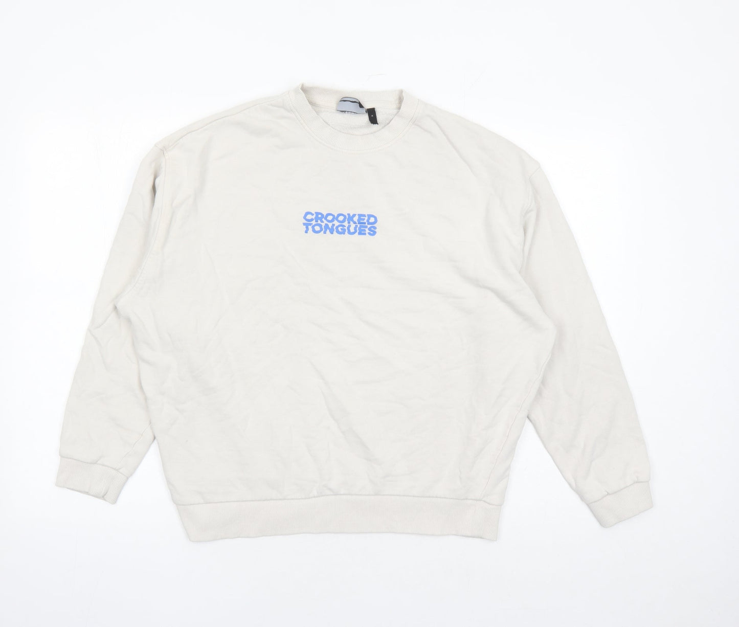 ASOS Womens Beige Cotton Pullover Sweatshirt Size S Pullover - Crooked Tongues