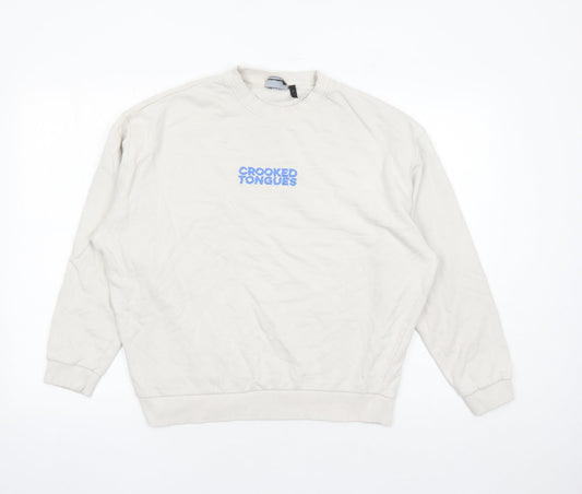 ASOS Womens Beige Cotton Pullover Sweatshirt Size S Pullover - Crooked Tongues