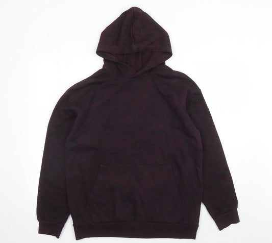 H&M Boys Red Geometric Cotton Pullover Hoodie Size 14 Years Pullover