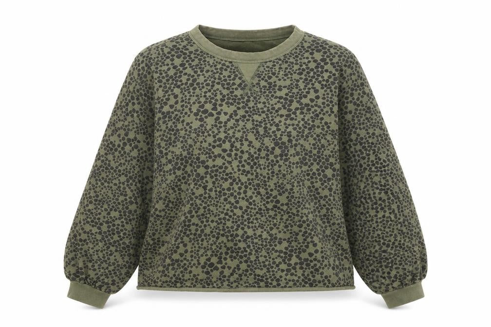 John Lewis Womens Green Polyester Pullover Sweatshirt Size S Pullover - Heart Pattern