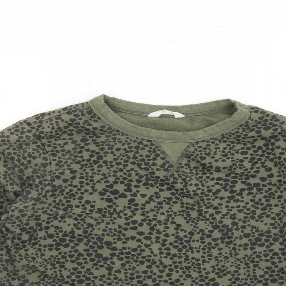 John Lewis Womens Green Polyester Pullover Sweatshirt Size S Pullover - Heart Pattern
