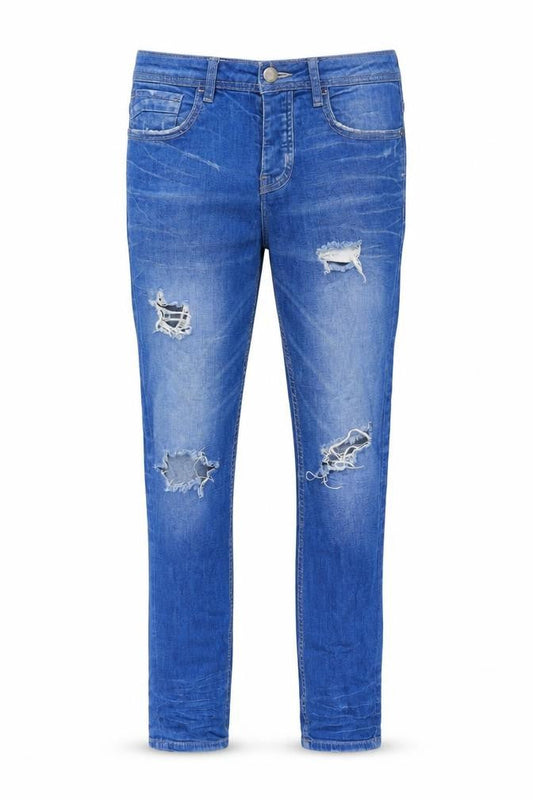 Denim & Co. Mens Blue Cotton Straight Jeans Size 30 in L30 in Regular Button - Pockets