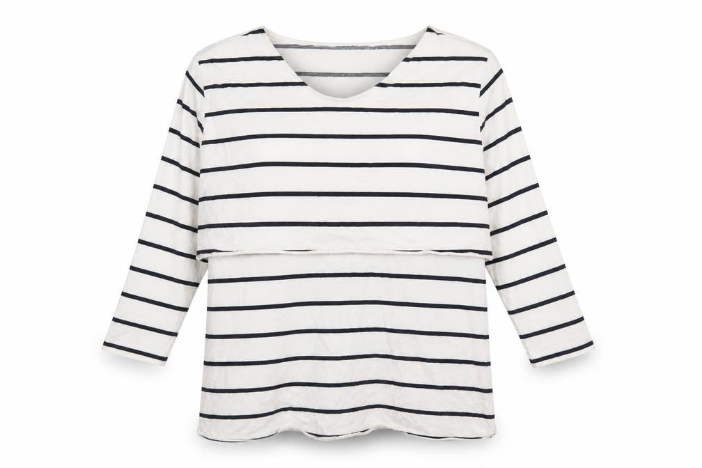 ASOS Womens White Striped 100% Cotton Basic T-Shirt Size 12 Round Neck
