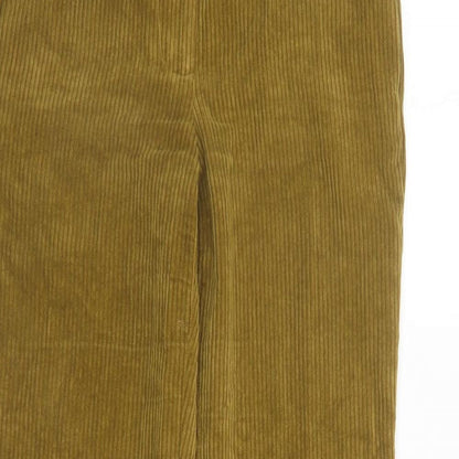 Zara Womens Brown Polyester Trousers Size XS L31 in Regular Zip - Pockets