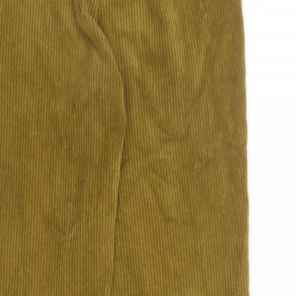 Zara Womens Brown Polyester Trousers Size XS L31 in Regular Zip - Pockets