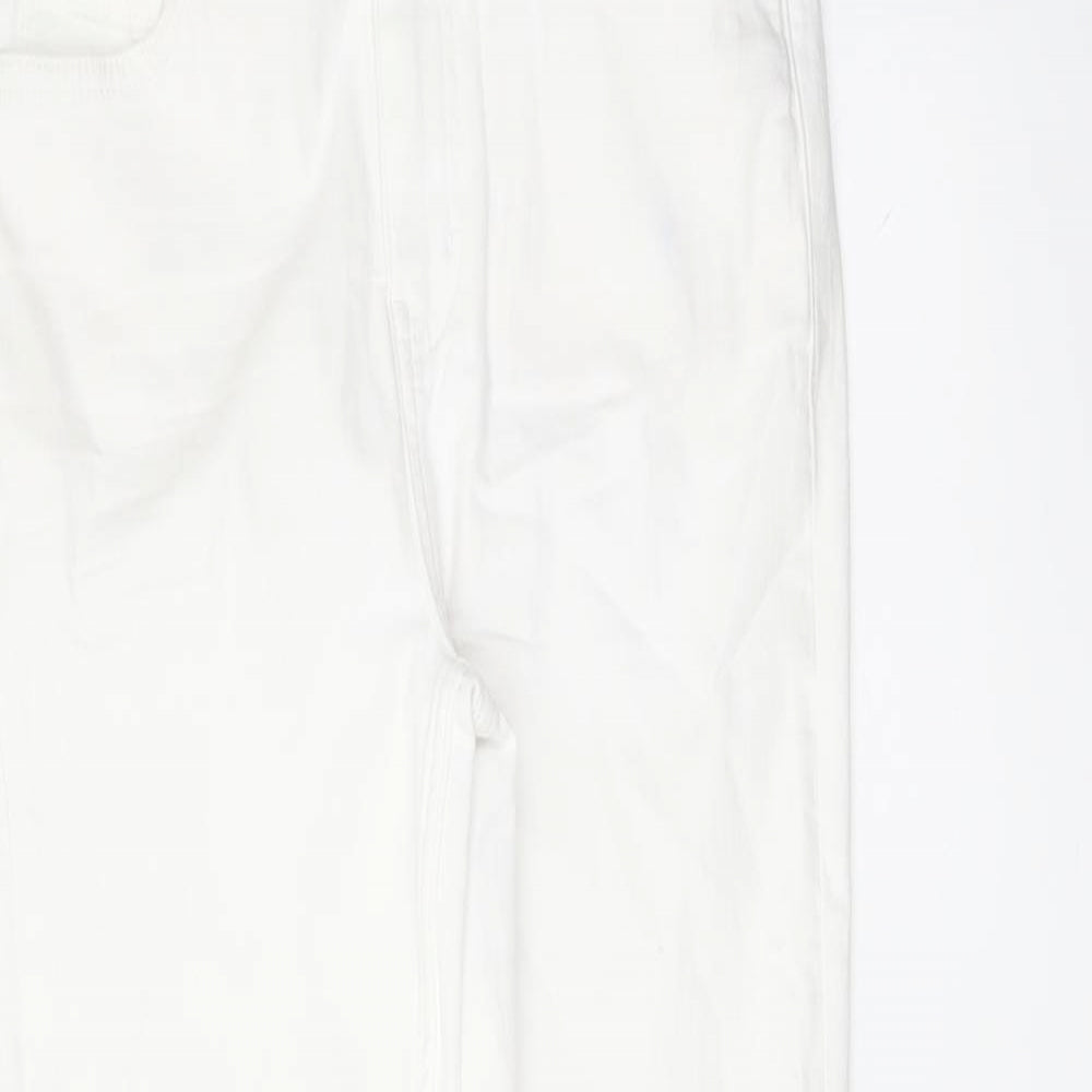 Marks and Spencer Womens White Cotton Skinny Jeans Size 10 L28 in Regular Button