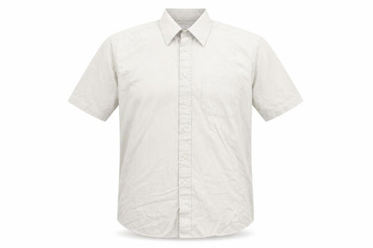 Marks & Spencer Mens Beige Check Polyester Button-Up Size 15 Collared Button