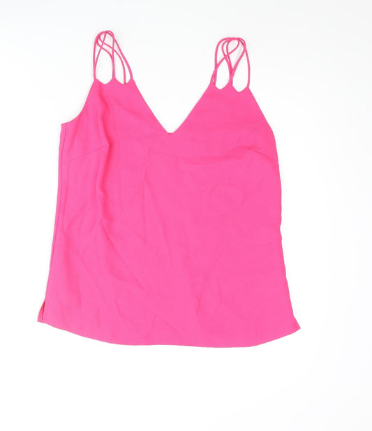 Coast Womens Pink Polyester Camisole Blouse Size 10 V-Neck