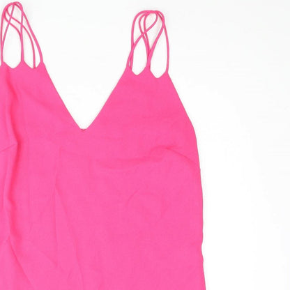 Coast Womens Pink Polyester Camisole Blouse Size 10 V-Neck