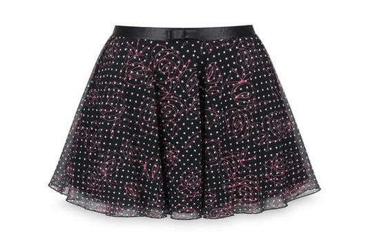 Divided by H&M Womens Black Polka Dot Polyester Flare Skirt Size 12 - Bow Floral Print