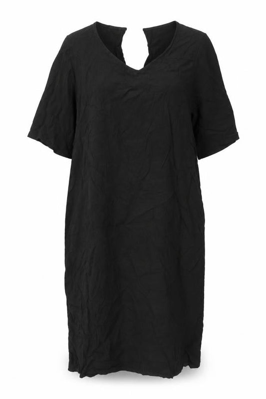 VILA Womens Black Cupro Shift Size XS Round Neck Pullover