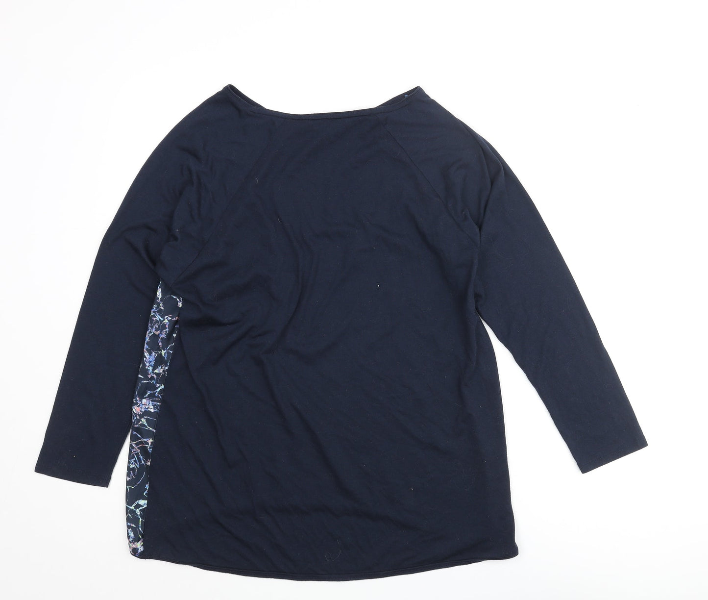DASH Womens Blue Polyester Basic Blouse Size 14 Round Neck - Geometric Print