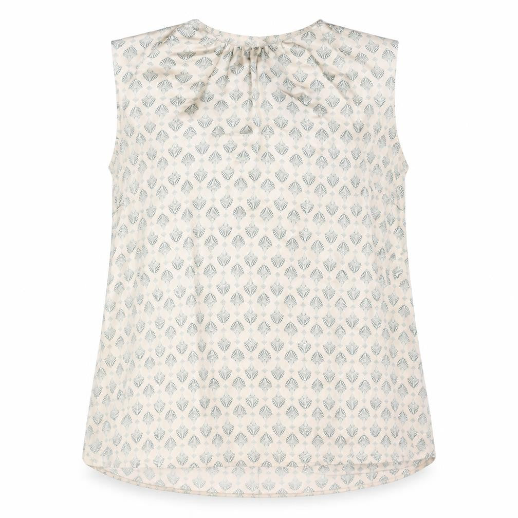 NEXT Womens Beige Geometric Polyester Camisole Blouse Size 22 Mock Neck - Bow