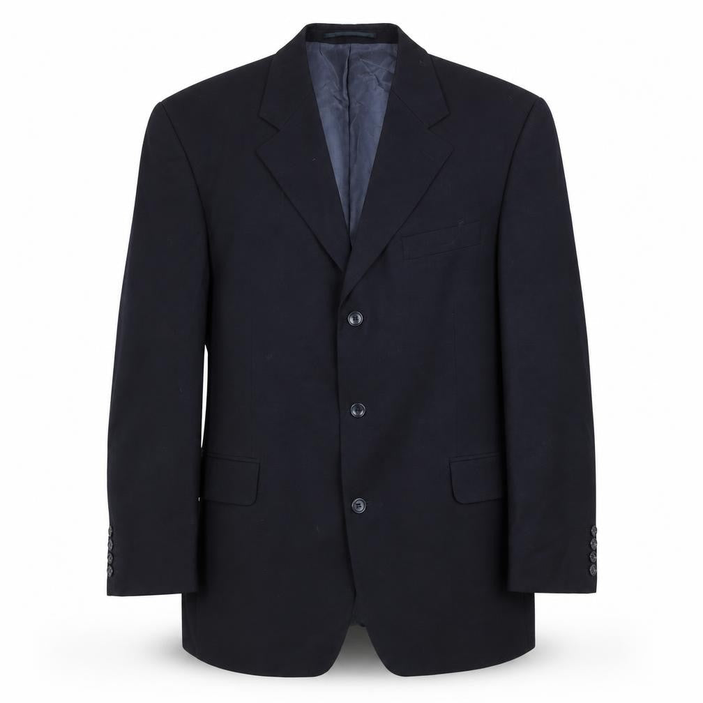 Van Kollem Mens Blue Polyester Jacket Suit Jacket Size 44 Regular