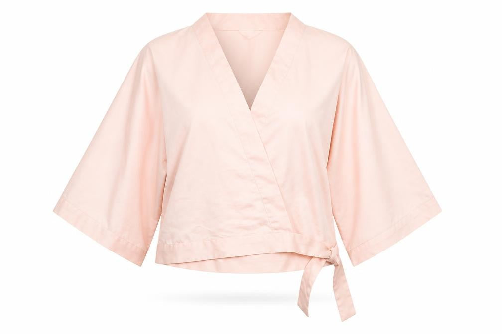 H&M Womens Pink Polyester Kimono Blouse Size M V-Neck