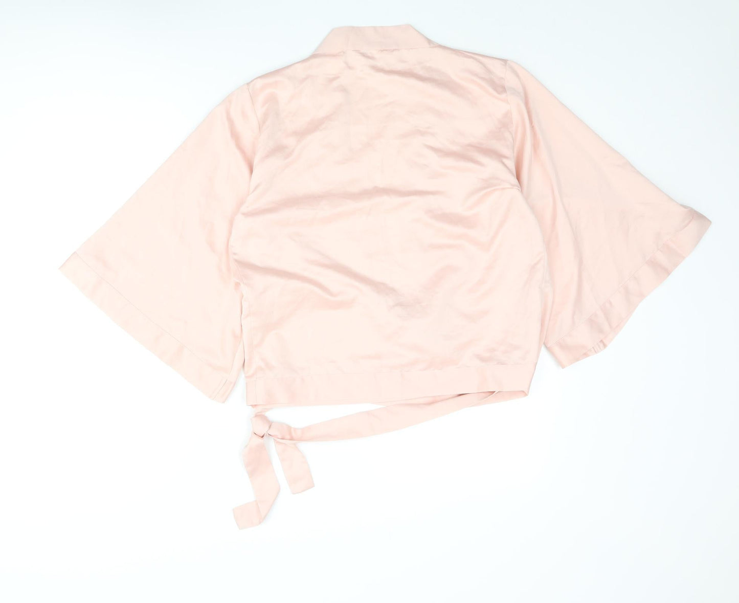 H&M Womens Pink Polyester Kimono Blouse Size M V-Neck