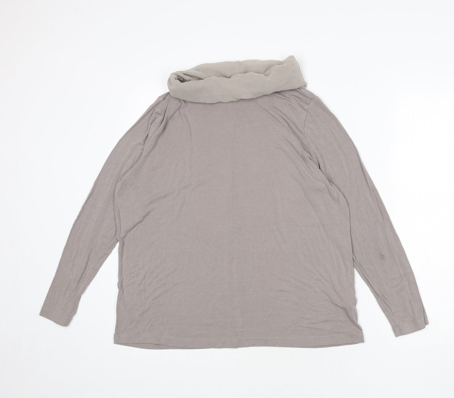 Betty Barclay Womens Beige Viscose Basic T-Shirt Size 18 Roll Neck