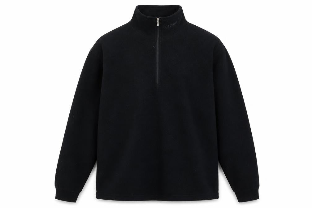 Cross Mens Black Polyester Henley Sweatshirt Size M