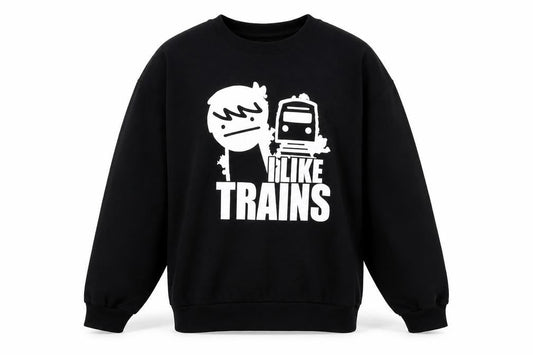 Stars & Stripes Mens Black Cotton Pullover Sweatshirt Size M - I Like Trains