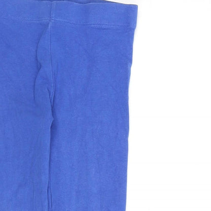 Next Girls Blue Cotton Capri Trousers Size 3 Years Regular Pullover - Leggings