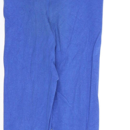 Next Girls Blue Cotton Capri Trousers Size 3 Years Regular Pullover - Leggings