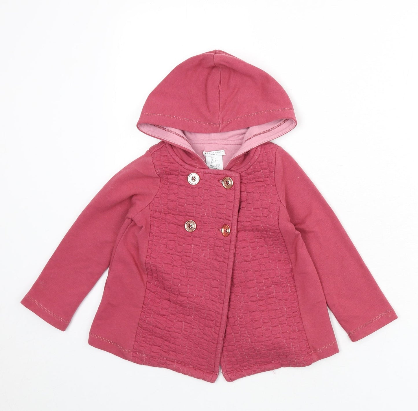 Max Studio Girls Pink Basic Jacket Jacket Size 3 Years Button