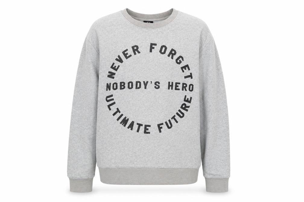 H&M Womens Grey Cotton Pullover Sweatshirt Size L Pullover - Slogan