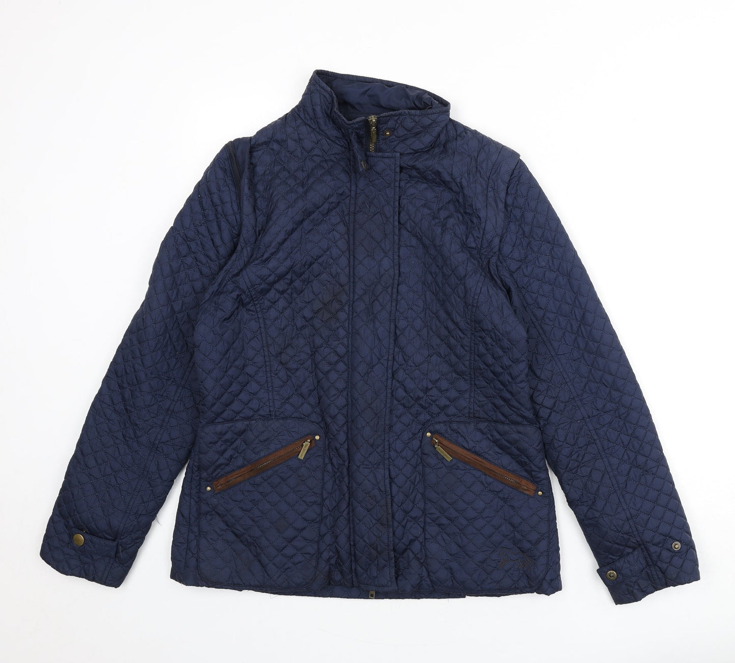 Horseware Womens Blue Quilted Coat Size S Zip