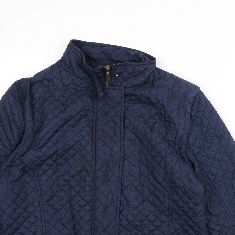 Horseware Womens Blue Quilted Coat Size S Zip