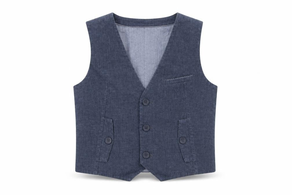 Autograph Boys Blue Jacket Waistcoat Size 4-5 Years Button