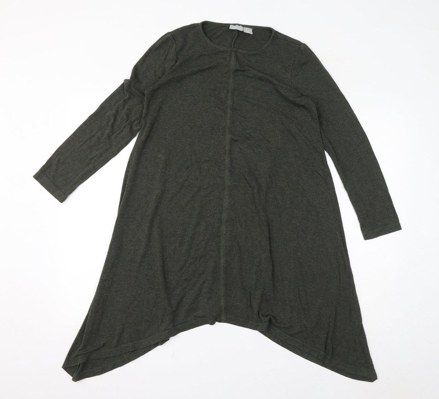 Kenar Womens Green Round Neck Viscose Pullover Jumper Size S