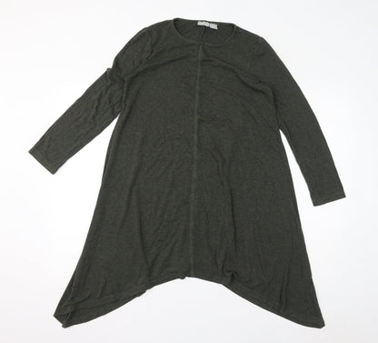 Kenar Womens Green Round Neck Viscose Pullover Jumper Size S