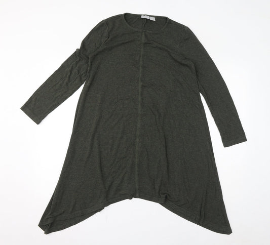 Kenar Womens Green Round Neck Viscose Pullover Jumper Size S