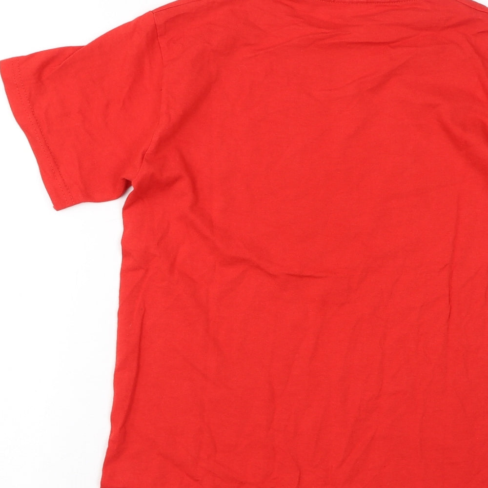 Fruit of the Loom Womens Red Cotton Basic T-Shirt Size S Crew Neck - Cymru, Welsh Dragon